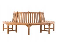 Półokrągła ławka ogrodowa z drewna teakowego LEMM średnica 250 cm