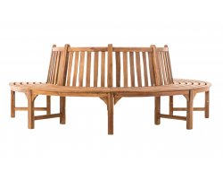 Półokrągła ławka ogrodowa z drewna teakowego LEMM średnica 250 cm