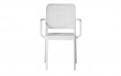 Białe krzesło z podłokietnikami CATANIA z poliporpylenu