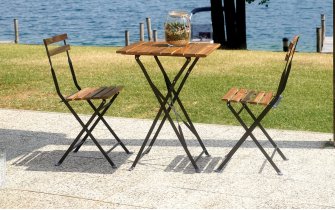 Zestaw 2-osobowy kawowy składany BISTROT drewno akacjowe