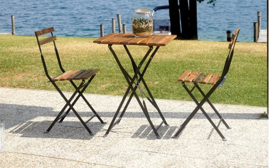 Zestaw 2-osobowy kawowy składany BISTROT drewno akacjowe Zestaw 2-osobowy kawowy składany BISTROT drewno akacjowe