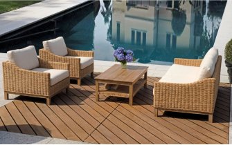 Zestaw wypoczynkowy do ogrodu zimowego MAIORI z naturalnego rattanu