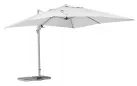 Biały parasol z nogą boczną 3x3 m aluminiowy obrotowy z podstawą saragozza bizzotto