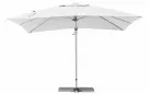 Biały parasol z nogą boczną 3x3 m aluminiowy obrotowy z podstawą saragozza bizzotto