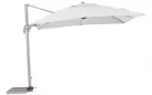 Biały parasol z nogą boczną 3x3 m aluminiowy obrotowy z podstawą saragozza bizzotto