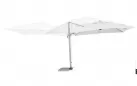 Biały parasol z nogą boczną 3x3 m aluminiowy obrotowy z podstawą saragozza bizzotto