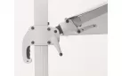 Biały parasol z nogą boczną 3x3 m aluminiowy obrotowy z podstawą saragozza bizzotto