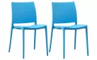 Sztaplowane krzesło ogrodowe z tworzywa sztucznego BŁĘKITNE