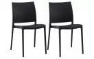 Sztaplowane krzesło ogrodowe z tworzywa sztucznego CZARNE
