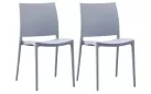 Sztaplowane krzesło ogrodowe z tworzywa sztucznego JASNOSZARE