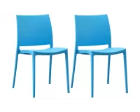 Sztaplowane krzesło ogrodowe z tworzywa sztucznego BŁĘKITNE