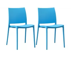 Sztaplowane krzesło ogrodowe z tworzywa sztucznego BŁĘKITNE