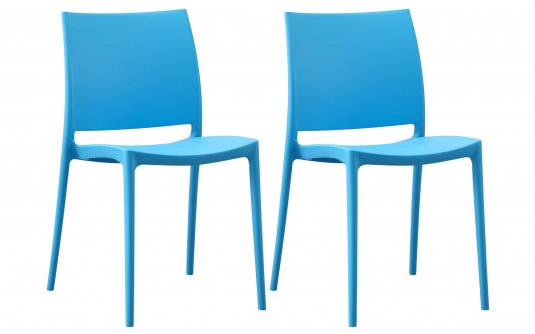 Sztaplowane krzesło ogrodowe z tworzywa sztucznego BŁĘKITNE