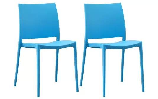 Sztaplowane krzesło ogrodowe z tworzywa sztucznego BŁĘKITNE