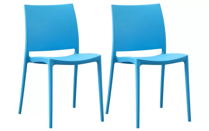 Sztaplowane krzesło ogrodowe z tworzywa sztucznego BŁĘKITNE