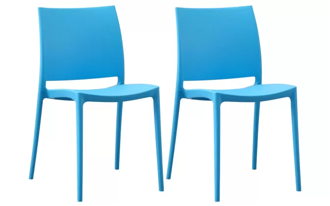 Sztaplowane krzesło ogrodowe z tworzywa sztucznego BŁĘKITNE
