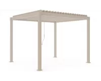 Jasnobeżowa pergola ogrodowa lamelowa Stal galwanizowana 3 x 3 m garda bizzotto