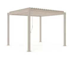 Jasnobeżowa pergola ogrodowa lamelowa Stal galwanizowana 3 x 3 m garda bizzotto