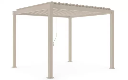 Jasnobeżowa pergola ogrodowa lamelowa Stal galwanizowana 3 x 3 m garda bizzotto