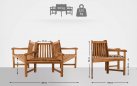 Półokrąła ławka wokółdrzewna KENN 200 cm z drewna teakowego