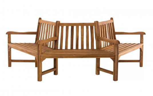 Półokrąła ławka wokółdrzewna KENN 250 cm z drewna teakowego