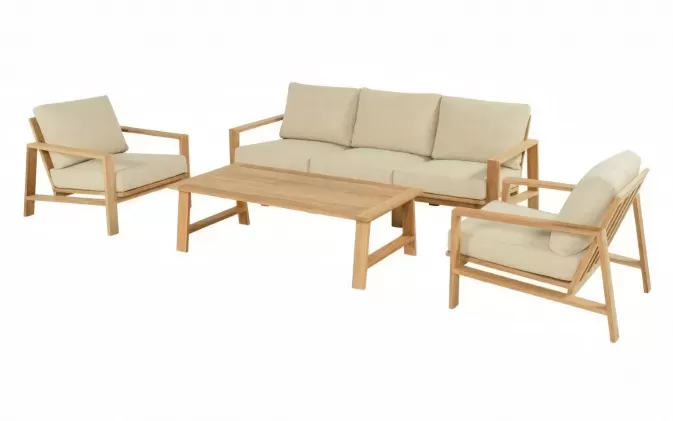 Teakowy komplet mebli wypoczynkowych na taras LIMASOL Hartman