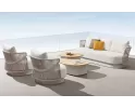 Beżowy ekskluzywny komplet wypoczynkowy ogrodowy AIO Higold lina polipropylenowa