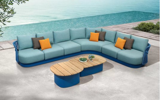 Niebieski ekskluzywny narożnik na taras aluminiowy AIO Higold lina polipropylenowa Niebieski ekskluzywny narożnik na taras aluminiowy AIO Higold lina polipropylenowa