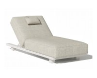 Leżak ogrodowy z grubym materacem ROSARIO biały