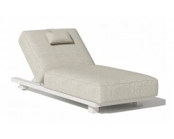 Leżak ogrodowy z grubym materacem ROSARIO biały