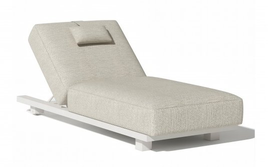 Leżak ogrodowy z grubym materacem ROSARIO biały Leżak ogrodowy z grubym materacem ROSARIO biały