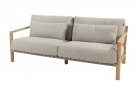 Ekskluzywna sofa wypoczynkowa tarasowa z drewna teak LUCAS 4SO grube poduszki Olefin