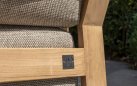 Ekskluzywna sofa wypoczynkowa tarasowa z drewna teak LUCAS 4SO grube poduszki Olefin