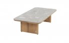 Ekskluzywna stolik kawowy tarasowy z drewna teak LUCAS 4SO blat ceramiczny