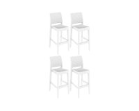 4x Sztaplowany hoker JAMAICA z polipropylenu BIAŁEGO sztaplowany