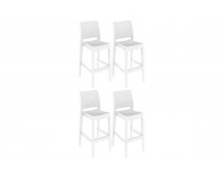 4x Sztaplowany hoker JAMAICA z polipropylenu BIAŁEGO sztaplowany