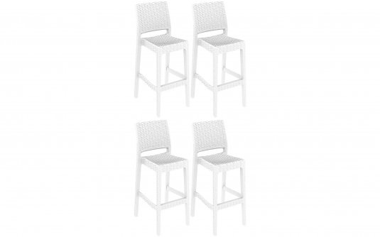 4x Sztaplowany hoker JAMAICA z polipropylenu BIAŁEGO sztaplowany