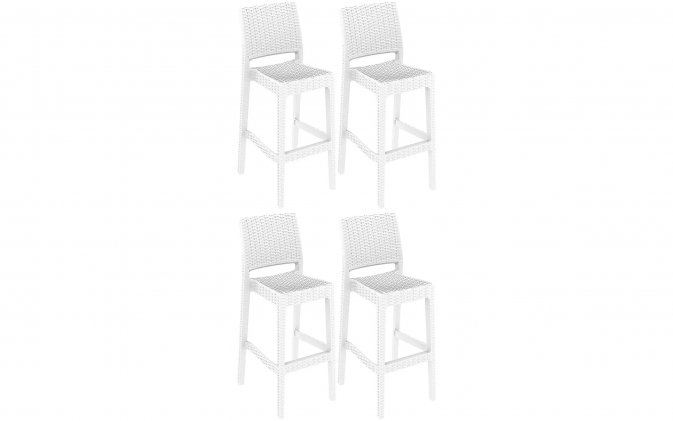 4x Sztaplowany hoker JAMAICA z polipropylenu BIAŁEGO sztaplowany