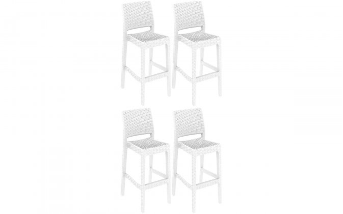 4x Sztaplowany hoker JAMAICA z polipropylenu BIAŁEGO sztaplowany