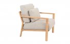 Fotel ogrodowy z drewna tekowego LUCAS 4SO poduszki beżowe Olefin