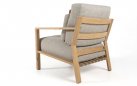 Fotel ogrodowy z drewna tekowego LUCAS 4SO poduszki beżowe Olefin