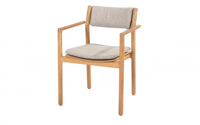 Krzesło stołowe z podłokietnikami z drewna teak LUCAS 4SO