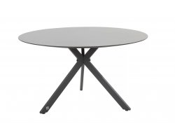 Okrągły stół d130 cm aluminiowy ciemnoszary LOCARNO 4SO blat HPL 