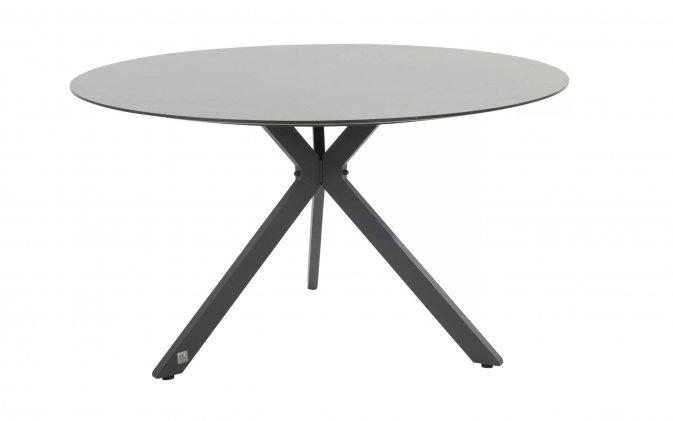 Okrągły stół d130 cm aluminiowy ciemnoszary LOCARNO 4SO blat HPL 