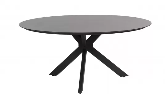 Okrągły stół d160 cm aluminiowy ciemnoszary LOCARNO 4SO blat HPL 