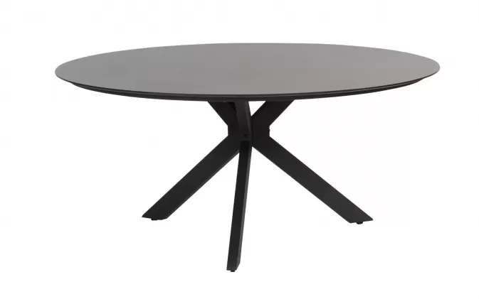 Okrągły stół d160 cm aluminiowy ciemnoszary LOCARNO 4SO blat HPL 