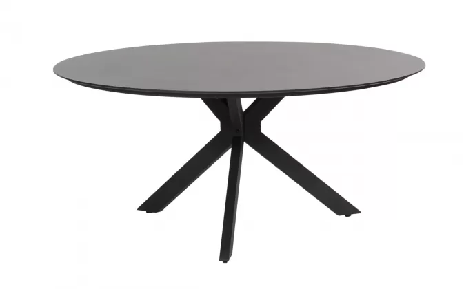 Okrągły stół d160 cm aluminiowy ciemnoszary LOCARNO 4SO blat HPL 