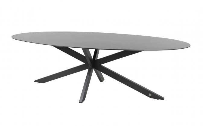 Owalny stół ogrodowy aluminiowy z blatem HPL antracytowy 240x107 cm PRIVADA 4SO