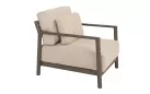 Meble wypoczynkowe na taras aluminiowe CAPRESI ciemnobrązowa rama i beżowe poduszki Olefin