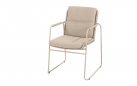 Beżowe krzesło ogrodowe stołowe PARMA 4SO konstrukcja stal i sznurek polipropylenowy